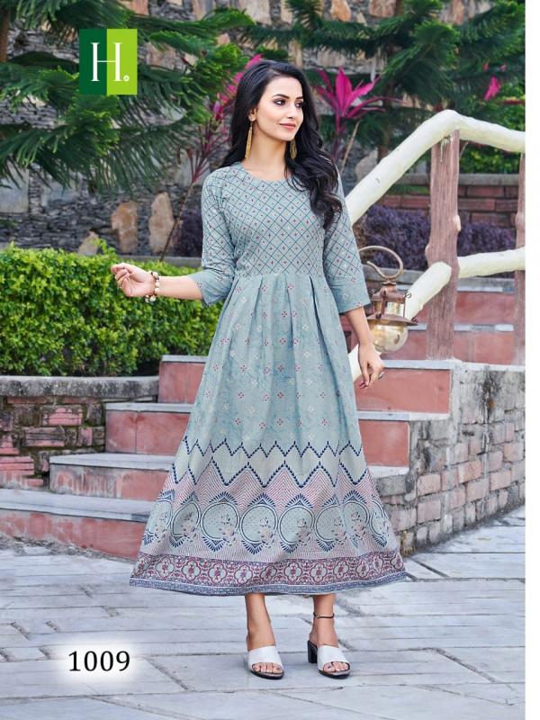 Hirwa Senorita Vol 1 Rayon Fancy Long Anarkali Kurti Collection